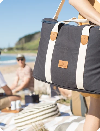 dark gray canvas tote bag