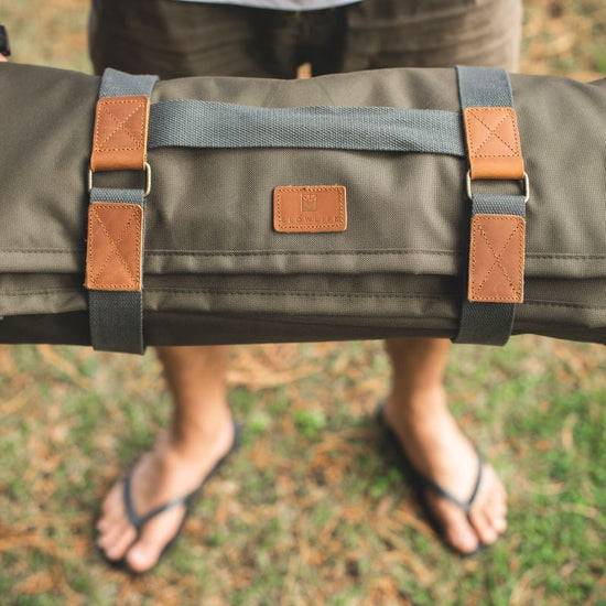 green roll-up bag