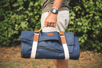  navy blue duffel bag 