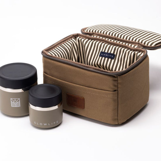 Brown insulated lunch bag 