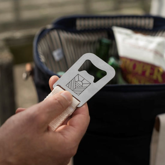 bottle opener with a geometric design