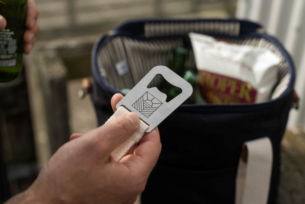 bottle opener with a geometric design