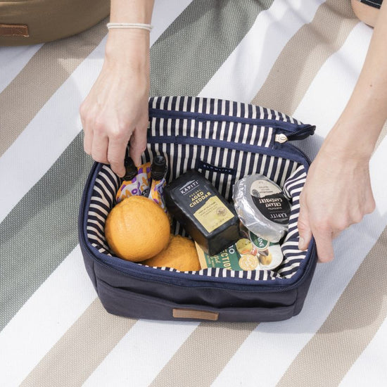 striped lunch bag 