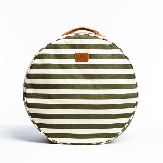  Olive and cream striped Slowlife Collection cushion