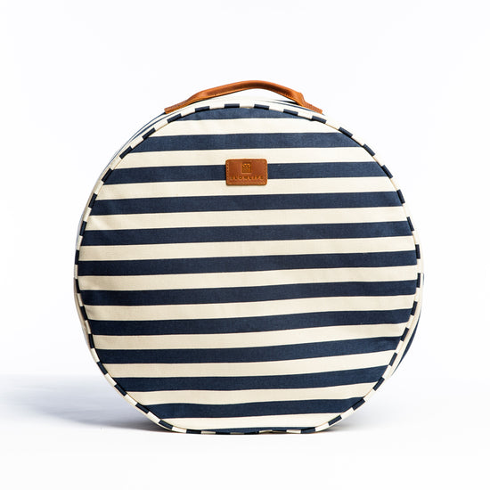  Navy and cream striped Slowlife Collection cushion 