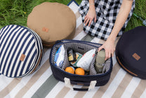  picnic basket with food items 